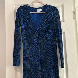 ASOS blue psychedelic pattern dress US12